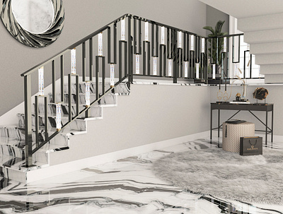 Balaustra Luminosa 3d balustrade classic contemporary graphic design interior italianstyle luxury render