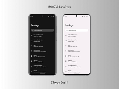 Day 007 - Settings community dailyu figma india mobile samsung settings ui uidesign ux uxdesign web