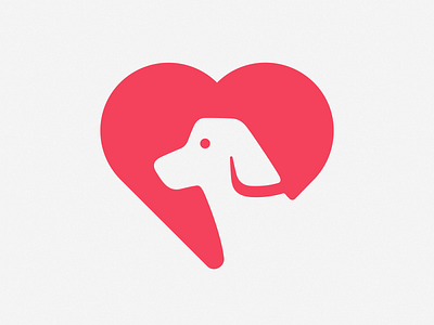Puppy love! brand branding care design dog friendly heart hound icon illustration logo logo design love mark pet puppy red symbol valentine vet