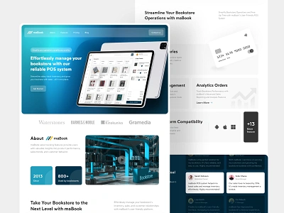 maBook - Bookstore POS system landing page book book app bookstore cashier cashier dashboard clean landing page minimal minimalist point of sales pos pos design pos system product design ui