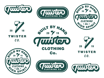 Twister Clothing Co branding design font graphic design identity lettering letters logo type type design typeface typography vector