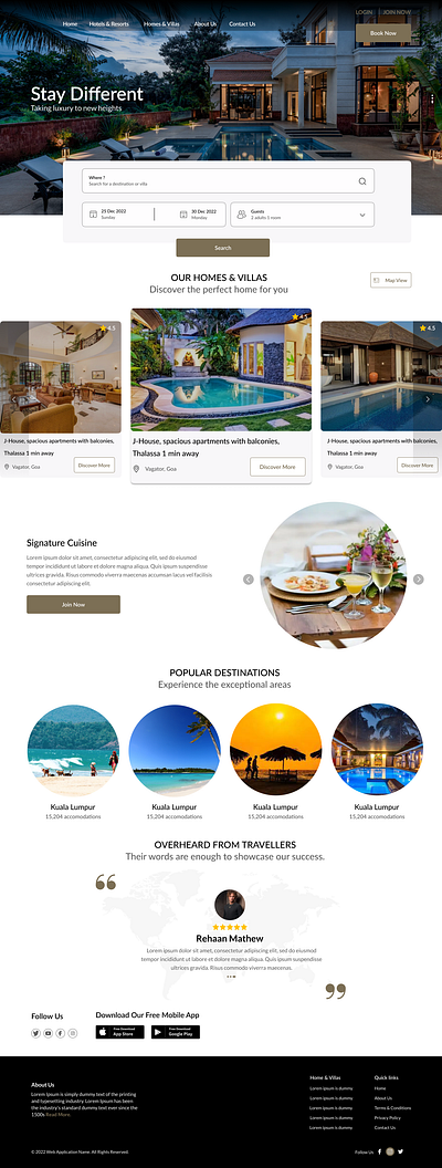 Villa Booking - Landing Page design figmacommunity hotel booking ui