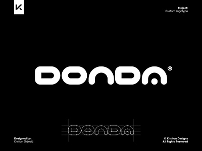 Donda Logotype brand branding clean custom logo logo design logo designer logotype minimal minimalistic modern sleek type typeface