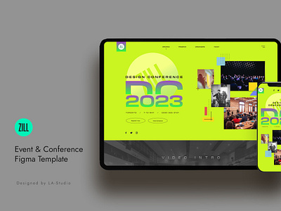 ZILL_Event & Conference Figma Template agency business conference coporate design landing page mobile startup template ui uidesign uikits web website design