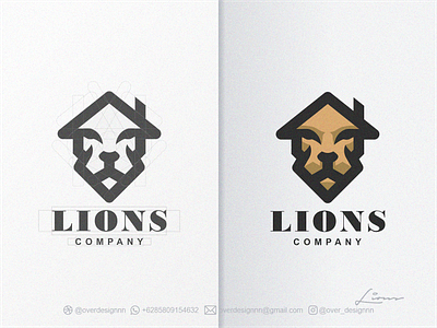 Lions Home Logo branding design graphic design home identity illustration lion logo mark real eastet tshirt vector