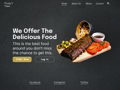 Food Hero Section best restaurant landing pages cool restaurant landing pages design food landing page food landing page template food website profile restaurant landing page