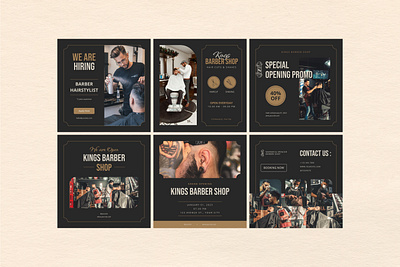 Vintage Barbershop Social Media Post barbershop design instagram instagram post layout layout design media post social social media template vintage