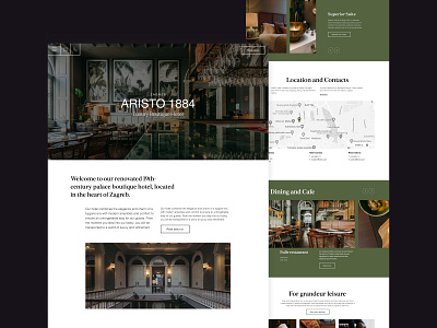 Aristo boutique hotel art direction design figma homepage hotel layout luxury modern typography ui ux web