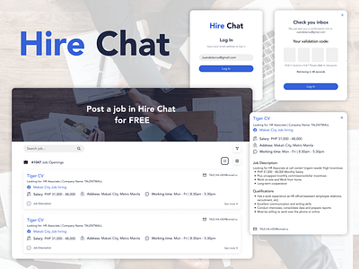 Hire Chat - Redesigning Hire Chat Screen and Pop-ups. figma pop ups redesign ui uiux user interface design web design