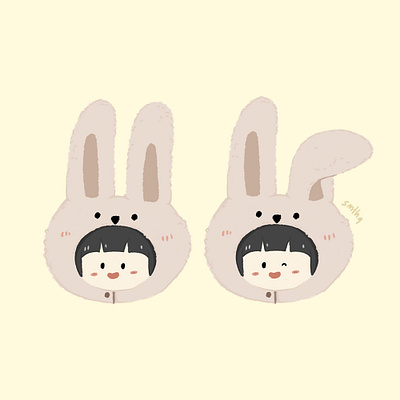 Rabbit Cutie design flat graphic design illustration kids vector