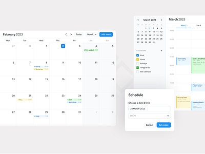 Calendar calendar components design design system figma schedule simple ui ui kit ux