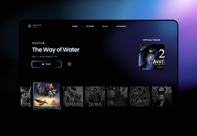 Home Cinema - TV App Concept clean daily 100 challenge daily ui dark darkmode darktheme film movie netflix product design television tivi tv show ui ux web design