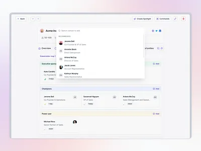 Command panel add add user apollo clearbit command command panel create crm funnel gong hubspot modal outreach panel sales salesforce salesloft search user gems zoominfo
