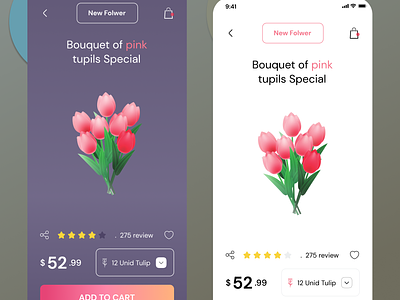Flower E-commerce Mobile App UI/UX Design. android android app android app design android app development app app source code design illustration logo u ui