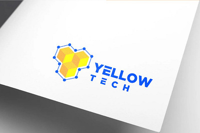 Letter Y Yellow Hexagonal Technology Logo Design app connection cubical network