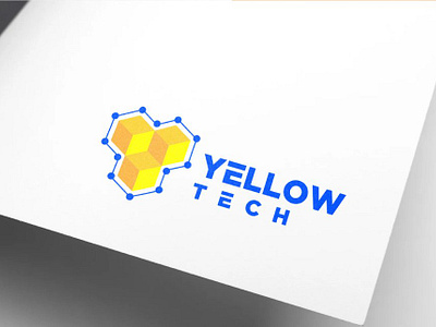 Letter Y Yellow Hexagonal Technology Logo Design app connection cubical network