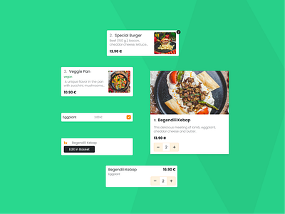 Restaurant Order App Elements app component design element food order restaurant ui
