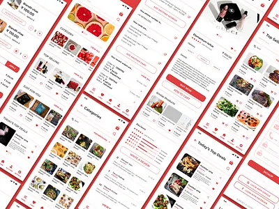 Generic E-Commerce | App UI app design app ui cart clean concept design design e commerce ecommerce figma freelance graphic design grocery app hire mockup modern red store app ui ui design wireframe