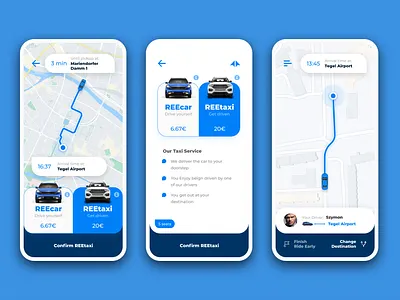 Car sharing concept app design flat gui illustration ios iphone ui ux