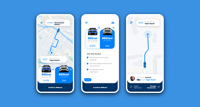 Car sharing concept app design flat gui illustration ios iphone ui ux