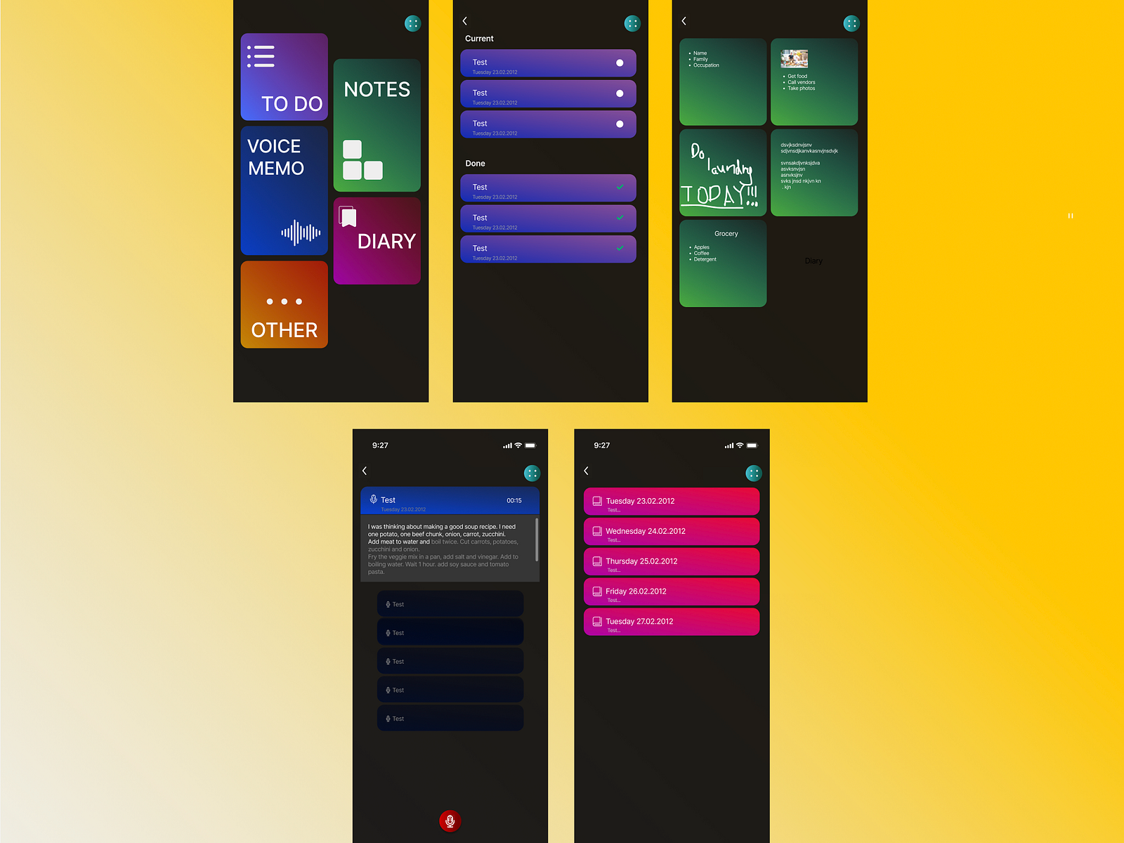UI Design for Note-taking APP by Nastya Kvak on Dribbble