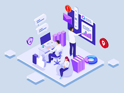 Working Space Isometric Illustration cartooning free download free illustration freebie illustration illustrator space vector vector design vector download work working illustration working space