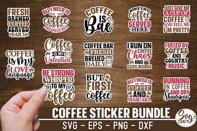 Coffee Sticker SVG Bundle retro coffee