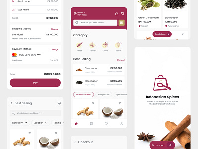 Bakulan - Indonesian Spices Marketplace app blackpaper clean food indonesia marketplace mobile mobile app spice spices taste ui ux