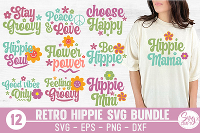 Retro hippie svg bundle Retro svg Groovy svg Peace love svg aesthetic svg