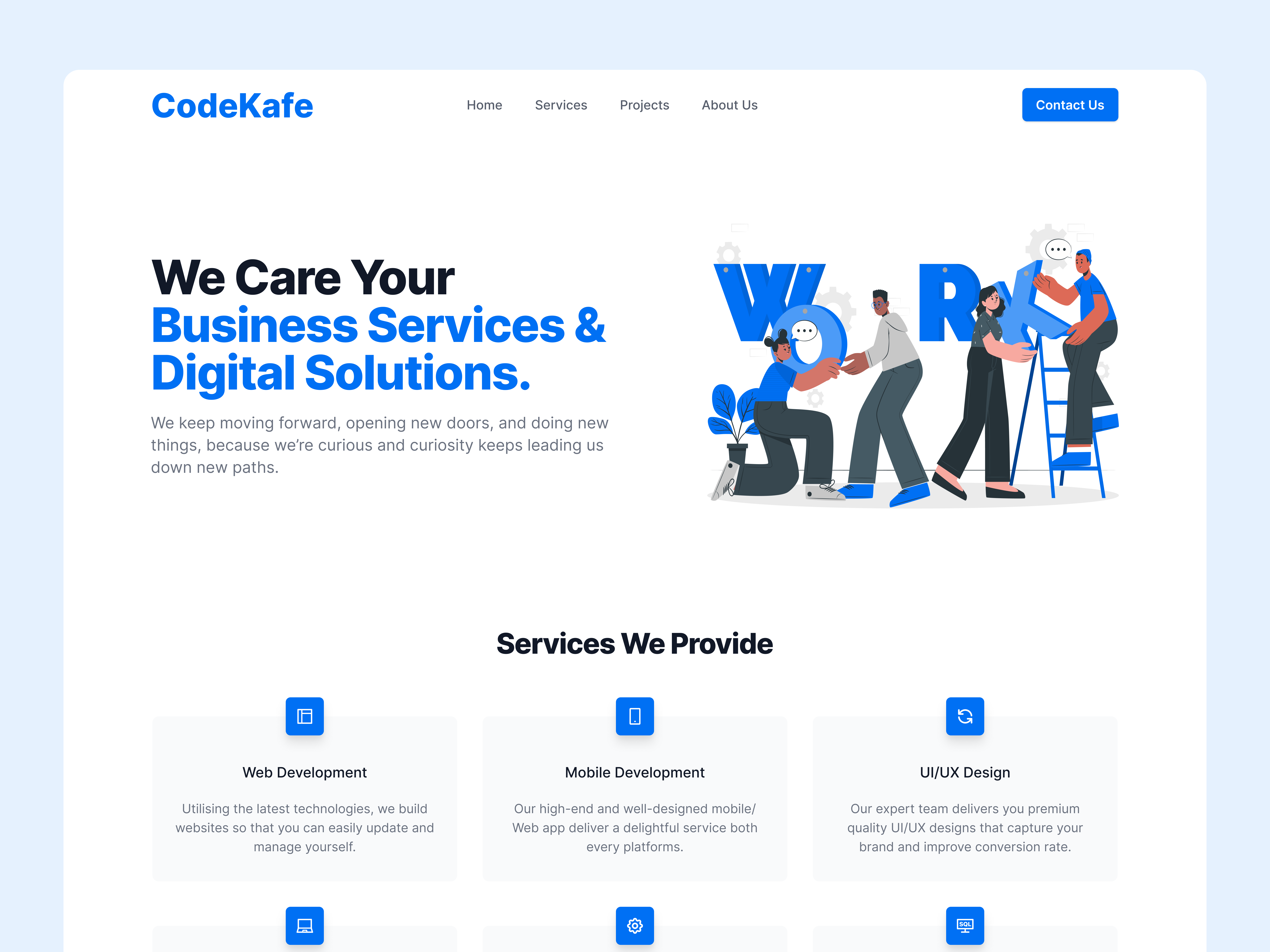 Website Design: Landing Page Home Page UI Design website
