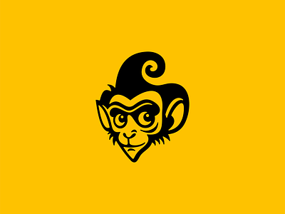 Monkey Logo animal anthropoid app branding cartoon character cute design face head icon identity illustration logo mark mascot monkey simple symbol vector