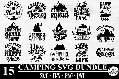 Camping SVG Bundle camping silhouette svg