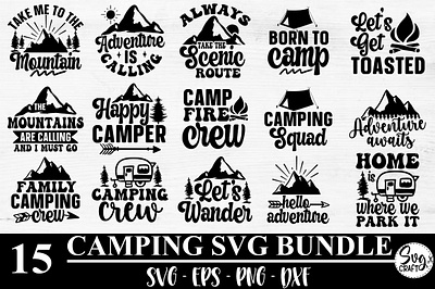 Camping Svg Bundle, Camp Life Svg, camping silhouette svg