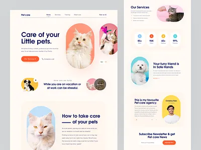 Pet Care Website animal animal care care design landing page minimal pet pet care pet store pet ui pet web petshop sajon ui designer veterinary visual web web design webdesign website