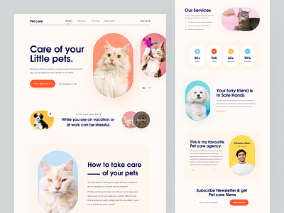 Pet Care Website animal animal care care design landing page minimal pet pet care pet store pet ui pet web petshop sajon ui designer veterinary visual web web design webdesign website