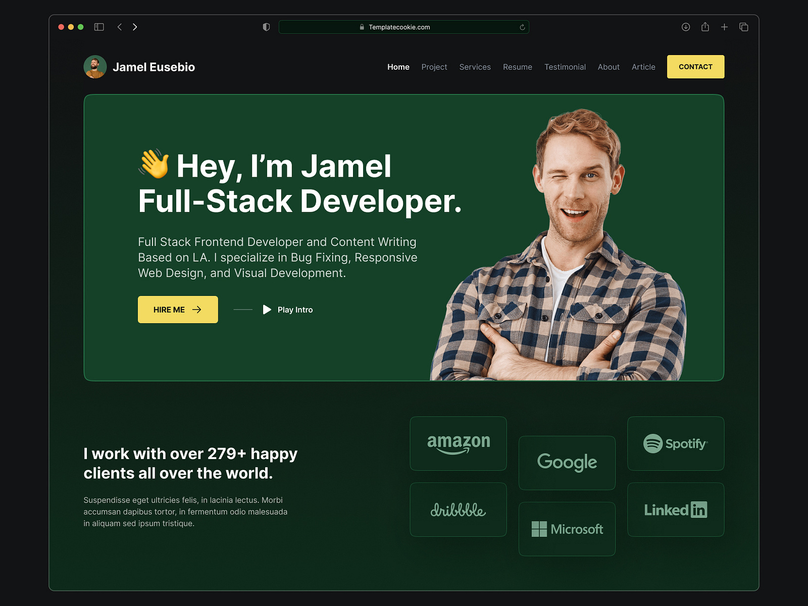 Developer Portfolio UI Design by Templatecookie on Dribbble