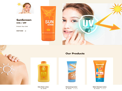 Suntan - Sunscreen Shopify Theme branding free wordpress theme ui web page webdesign