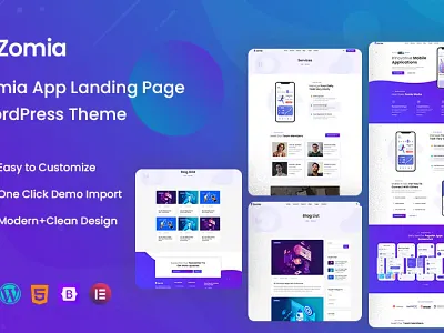 Zomia App Landing WordPress Theme