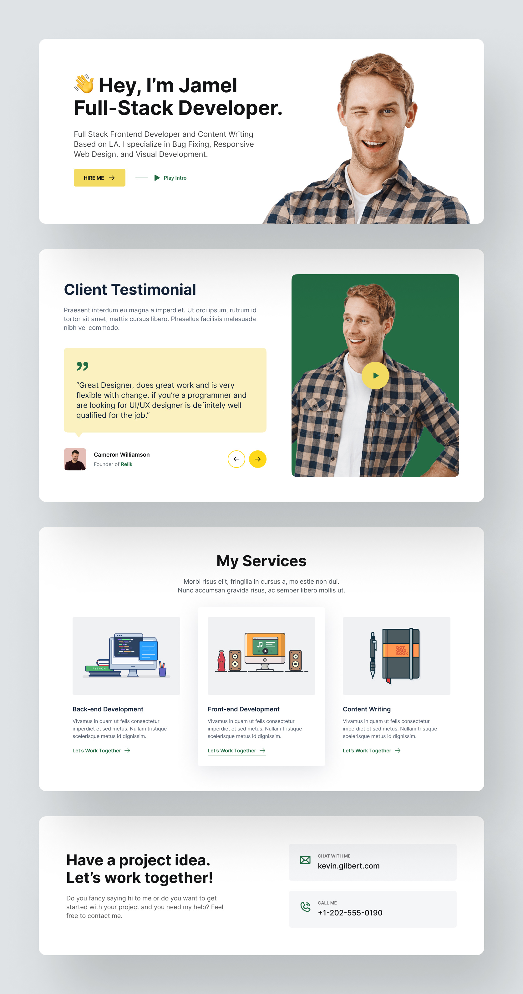 Developer Portfolio Light UI Design branding clean design designerzafor dev portfolio developer portfolio figma figma template html teemplate landing page light mode light ui modern desgin personal portfolio portfolio portfolio ui templatecookie ui ui design user interface ux