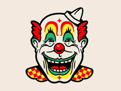 Silly WIP 🚧 clos face clown colour palette design drawing face graphic design illustration linework typography vector