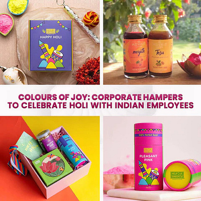 Ideas for Holi corporate gift hampers for employees in India animation branding design graphic design illustration logo typography ui ux vector