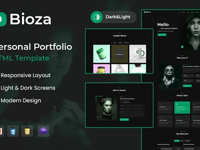Bioza Personal Portfolio Landing Page HTML5 Template