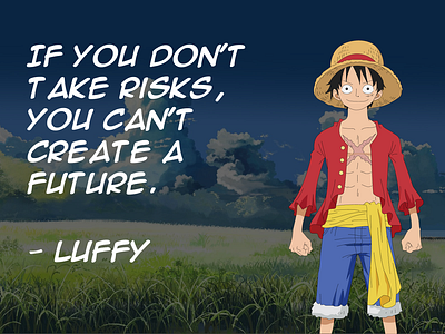 Luffy - One Piece anime colored design figma illustration luffy manga onepiece outline quote ui vector