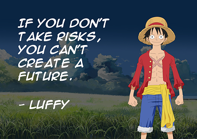 Luffy - One Piece anime colored design figma illustration luffy manga onepiece outline quote ui vector