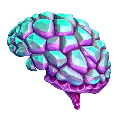 Geometrical human brain 2d casual design illustration vector