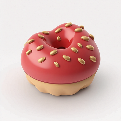 Cute pink donuts 2d 3d casual design illustration vector