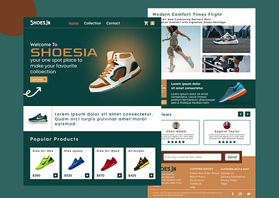 Shoesia - an online footwear store figma hire me shoes app design ui ux website design
