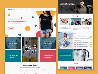 Online T-shirt Store collections colour colourful creative creativity customize design designer figma font family modern print on demand t shirt templete theme ui ux web website xd