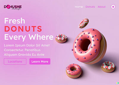 DONSHE - an online website for ordering donuts donut ordering landing page donut website donuts figma hire me ui uiux design ux website design