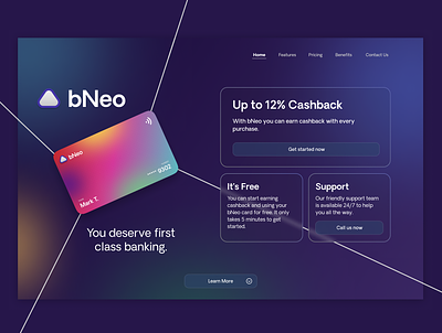 bNeo - Banking Landing Page - Free Figma File Download .fig branding design designer download figma free graphic design landing page ui ux